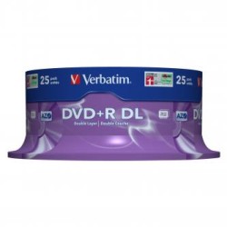 Verbatim DVD+R DL, Double Layer Matt Silver, 43757, 8.5GB, 8x, spindle, 25-pack, 12cm, do archiwizacji danych