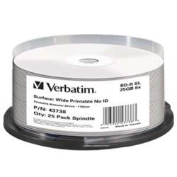 Verbatim BD-R, Single Layer Wide Printable No ID Surface Hard Coat, 25GB, cake box, 43738, 6x, 25-pack, do archiwizacji danych