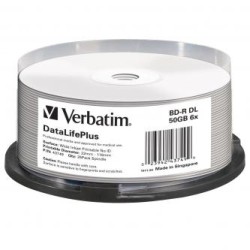 Verbatim BD-R, 50GB, spindle, 43749, 6x, 25-pack, do archiwizacji danych