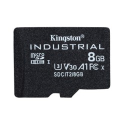Kingston Karta pamięci Micro Secure Digital Card Industria, 8GB, micro SDHC, SDCIT2/8GBSP, UHS-I U3 (Class 10), V30, A1, karta 