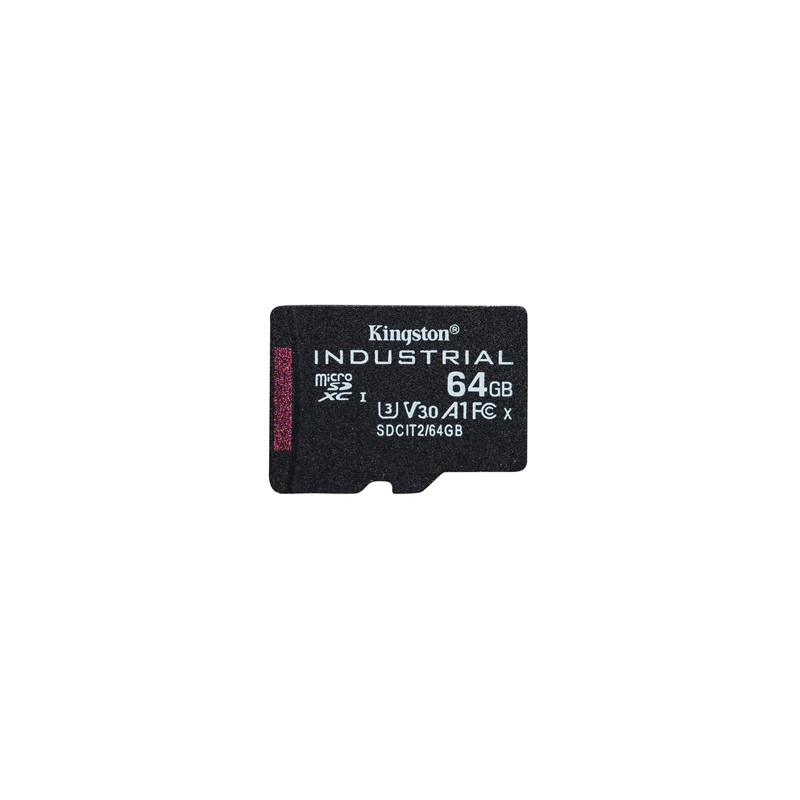 Kingston karta pamięci Industrial C10, 64GB, micro SDXC, SDCIT2/64GBSP, UHS-I U3 (Class 10), karta pSLC, V30, A1
