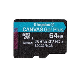 Kingston karta pamięci Canvas Go! Plus, 64GB, micro SDXC, SDCG3/64GBSP, UHS-I U3, A2, V30