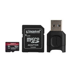 Kingston karta pamięci  Canvas React Plus, 64GB, micro SDXC, MLPMR2/64GB, UHS-II U3, z adapterm, A1, V90