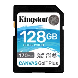 Kingston karta pamięci Canvas Go! Plus, 128GB, SDXC, SDG3/128GB, UHS-I U3 (Class 10), V30