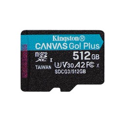 Kingston karta pamięci Canvas Go! Plus, 512GB, micro SDXC, SDCG3/2512GBSP, UHS-I U3, A2, V30