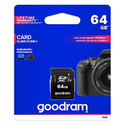 Goodram Karta pamięci Secure Digital Card, 64GB, SDXC, S1A0-0640R12, UHS-I U1 (Class 10)