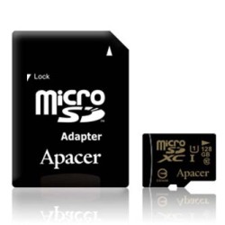 Apacer Karta pamięci Secure Digital Card U1, 128GB, micro SDXC, AP128GMCSX10U1-R, UHS-I U1 (Class 10), z adapterm