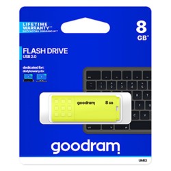 Goodram USB flash disk, USB 2.0, 8GB, UME2, żółty, UME2-0080Y0R11, USB A, z osłoną