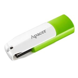 Apacer USB flash disk, USB 2.0, 16GB, AH335, zielony, AP16GAH335G-1, USB A, z obrotową osłoną