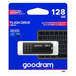 Goodram USB flash disk, USB 3.0, 128GB, UME3, czarny, UME3-1280K0R11, USB A, z osłoną