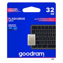 Goodram USB flash disk, USB 3.0, 32GB, UPO3, srebrny, UPO3-0320S0R11, USB A, z oczkiem na brelok