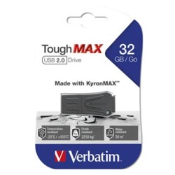 Verbatim USB flash disk, USB 2.0, 32GB, ToughMAX, czarny, 49331, USB A, kompozyt KyronMAX(tm)