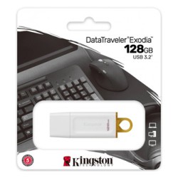 Kingston USB flash disk, USB 3.0, 128GB, DataTraveler Exodia, białe, KC-U2G128-5R, USB A, z osłoną