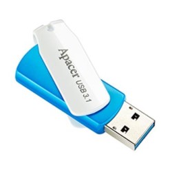 Apacer USB flash disk, USB 3.0, 64GB, AH357, niebieski, AP64GAH357U-1, USB A, z obrotową osłoną