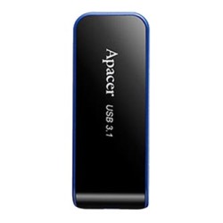 Apacer USB flash disk, USB 3.0, 64GB, AH356, czarny, AP64GAH356B-1, USB A, z wysuwanym złączem