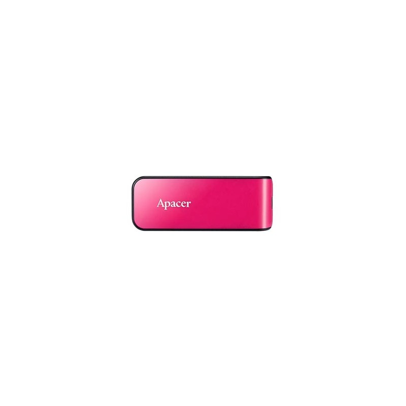 Apacer USB flash disk, USB 2.0, 64GB, AH334, różowy, AP64GAH334P-1, USB A, z wysuwanym złączem