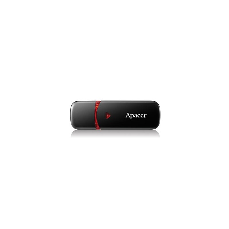 Apacer USB flash disk, USB 2.0, 64GB, AH333, czarny, AP64GAH333B-1, USB A, z osłoną