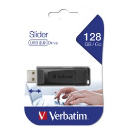 Verbatim USB flash disk, USB 2.0, 128GB, Slider, czarny, 49328