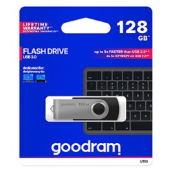 Goodram USB flash disk, USB 3.0, 128GB, UTS3, czarny, UTS3-1280K0R11, USB A, z obrotową osłoną