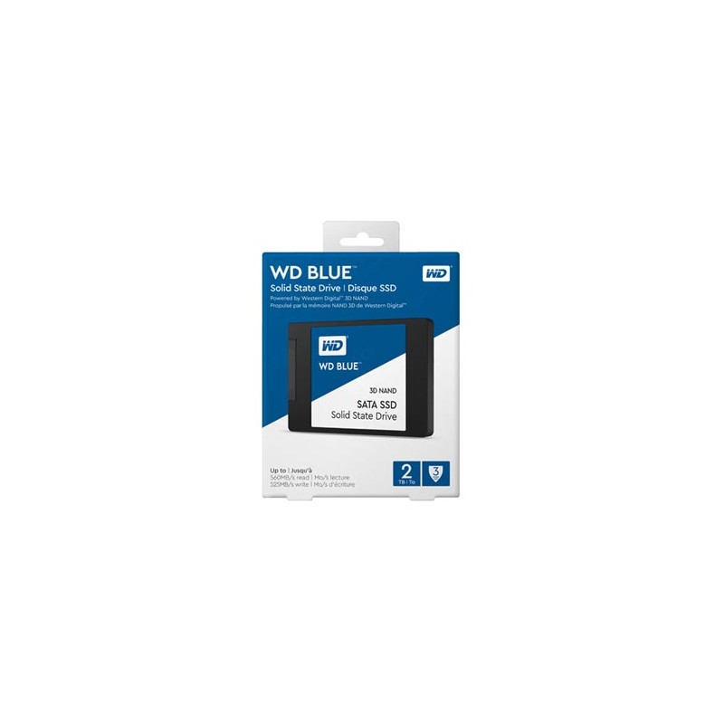 SSD Western Digital 2.5", wewnętrzny SATA III, 2TB, WD Blue 3D NAND, WDS200T2B0A, 560 MB/s-R, 530 MB/s-W