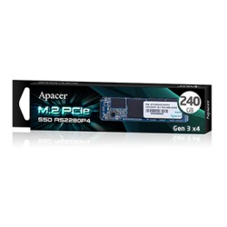 Dysk SSD wewnętrzny Apacer M.2 PCIe, wewnętrzny M.2 PCIe, 240GB, AS2280P4, AP240GAS2280P4-1, 1800 MB/s-R, 1100 MB/s-W