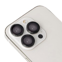 Pojedyncze szkło na aparat do iPhone 15 Pro / 15 Pro Max czarna ramka