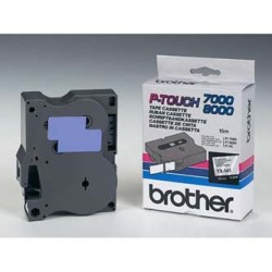 Brother oryginalny taśma do drukarek etykiet, Brother, TX-141, czarny druk/przezroczysty podkład, laminowane, 8m, 18mm