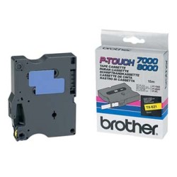 Brother oryginalny taśma do drukarek etykiet, Brother, TX-621, czarny druk/żółty podkład, laminowane, 8m, 9mm