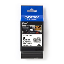 Brother oryginalny taśma do drukarek etykiet, Brother, TZE-FX211, czarny druk/biały podkład, laminowane, 8m, 6mm, flexibilní
