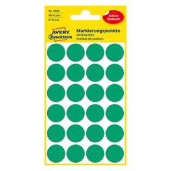 Avery Zweckform etykiety 18mm, zielony, 24 etykiety, do znakowania, pakowane po 4 szt., 3006, do pisma odręcznego