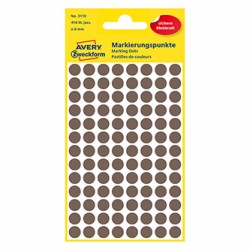 Avery Zweckform etykiety 8mm, brązowo-szary, 104 etykiety, do znakowania, pakowane po 4 szt., 3110, do pisma odręcznego