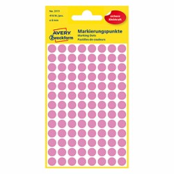 Avery Zweckform etykiety 8mm, różowe, 104 etykiety, do znakowania, pakowane po 4 szt., 3111, do pisma odręcznego