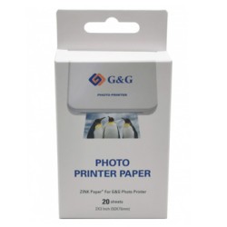 G&G Photo paper, GG-ZP023-20, foto papier, biały, 50x76mm, 20 szt., termosublimacyjny