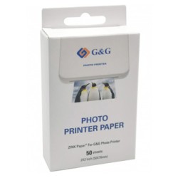 G&G Photo paper, GG-ZP023-50, foto papier, biały, 50x76mm, 50 szt., termosublimacyjny