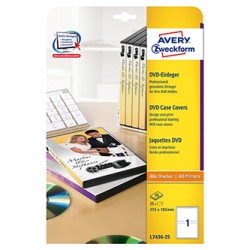 Avery Zweckform Koperta papierowa na DVD, biały, 273 x 183 mm, 25 arkusza, do drukarek atramentowych, O