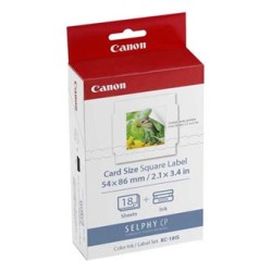 Etykiety Canon Selphy CP XXX, biała, 18, szt. szt., KC18IS, do drukarek termosublimacyjnych, 54x86mm, w tym folia parowa