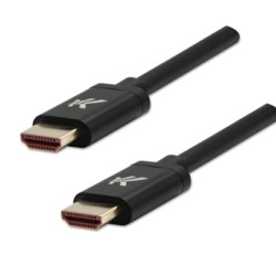 Video Kabel HDMI M - HDMI M, HDMI 2.1 - Ultra High Speed, 1m, pozłacane złącza, aluminiowa obudowa,, czarny, Logo 8K@60Hz, 48