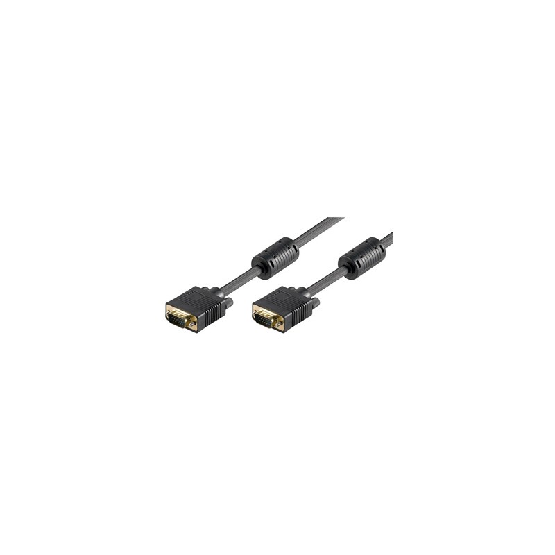 Video Kabel SVGA (D-sub) M - SVGA (D-sub) M, 2m, pozłacane konektory, czarny, Logo blistr