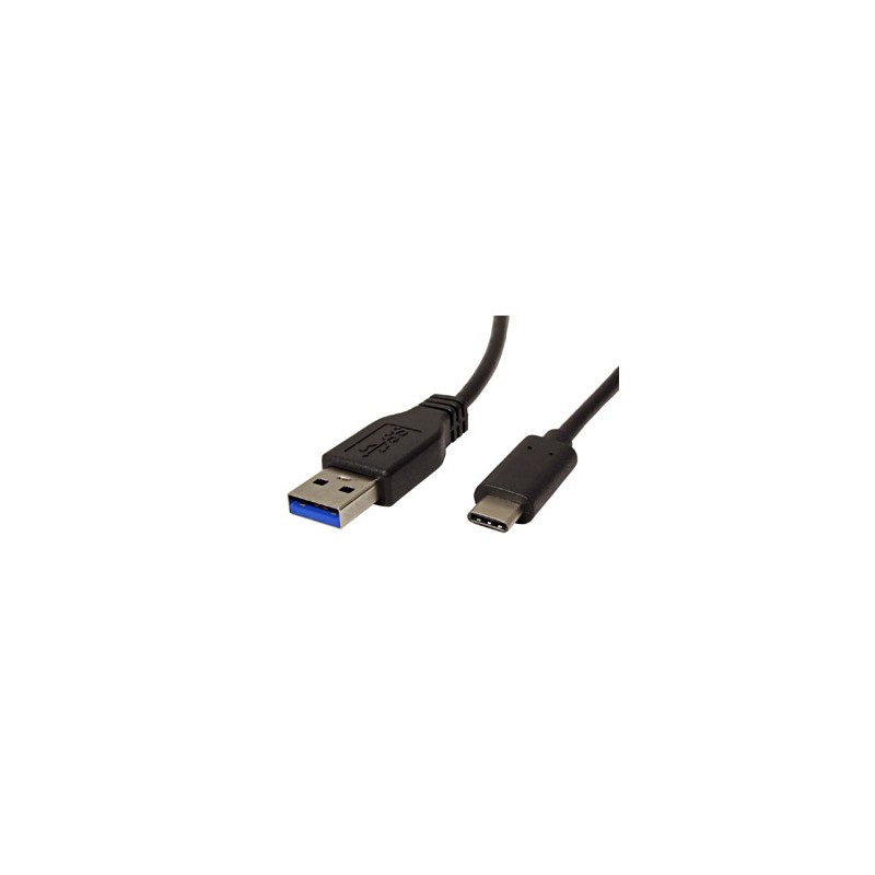 USB kabel (3.1), USB A M - USB C (M), 0.5m, okrągły, czarny, plastic bag