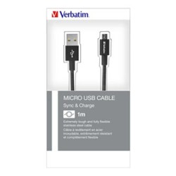 Verbatim USB kabel (2.0), USB A M - microUSB (M), 1m, reversible, czarny, box, 48863