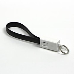 Logo USB kabel (2.0), USB A M - microUSB (M), 0.2m, czarny, blistr, breloczek na klucze