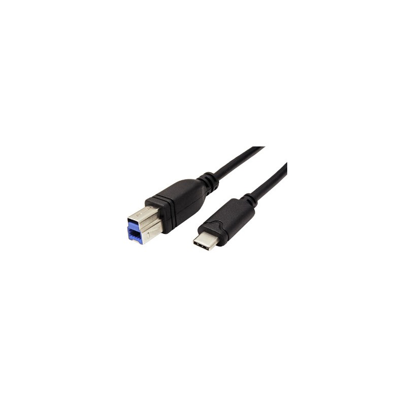 USB kabel (3.0), USB C (M) - USB 3.0 B (M), 1.8m, okrągły, czarny, plastic bag, SuperSpeed