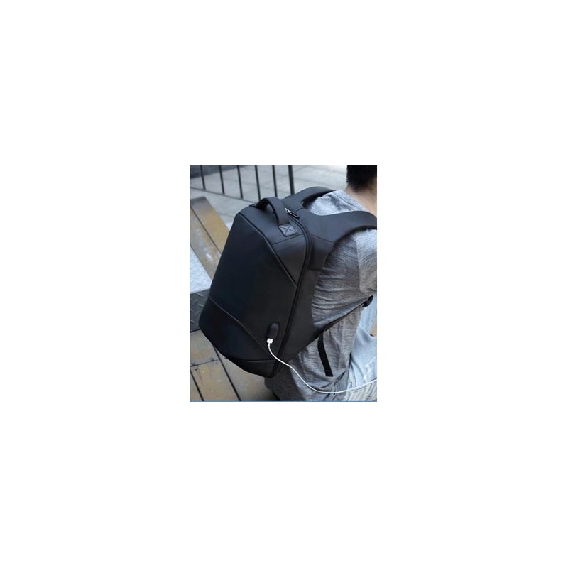 Plecak na  notebook 15,6", NB007, czarny, poliester / polietylen / nylon, z zabezpieczeniem antykradzieżowym