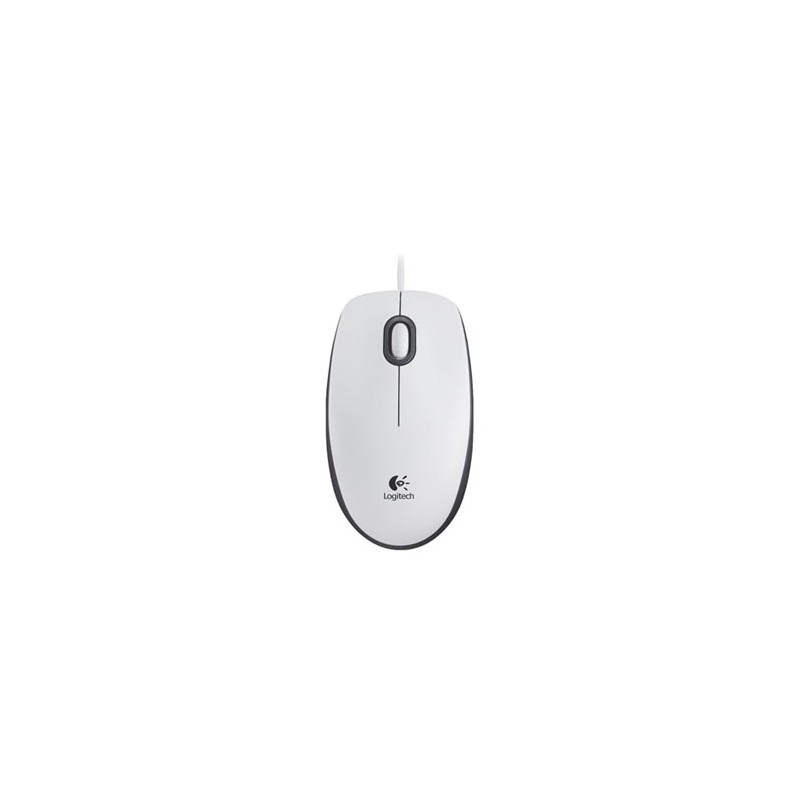 Mysz przewodowa, Logitech B100, biała, optyczna, 800DPI