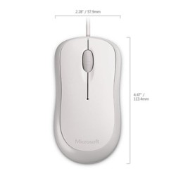 Mysz przewodowa, Microsoft Basic Optical Mouse Mac/Win, biała, optyczna, 800DPI