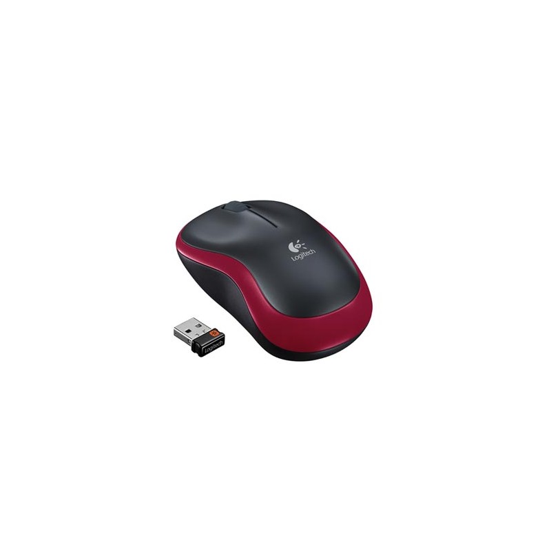 Mysz bezprzewodowa, Logitech M185, czerwona, optyczna, 1000DPI