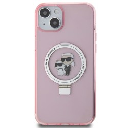 Karl Lagerfeld nakładka do iPhone 15 Pro 6,1&quot KLHMP15SHMRSKCP różowa hardcase Ring Stand Karl&Choupettte MagSafe
