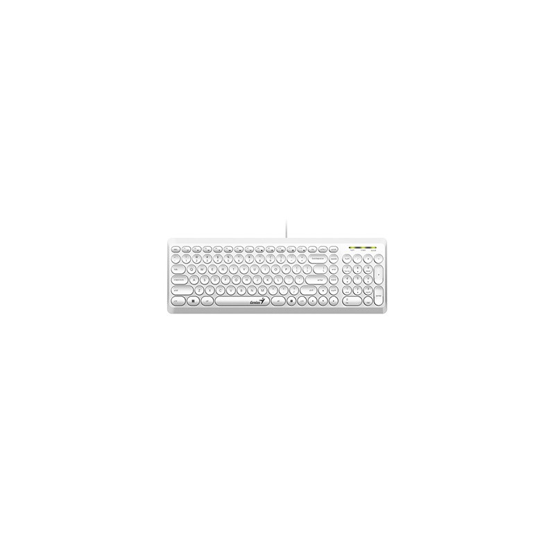 Genius Slimstar Q200, klawiatura CZ/SK, klasyczna, cicha rodzaj przewodowa (USB), biała, nie