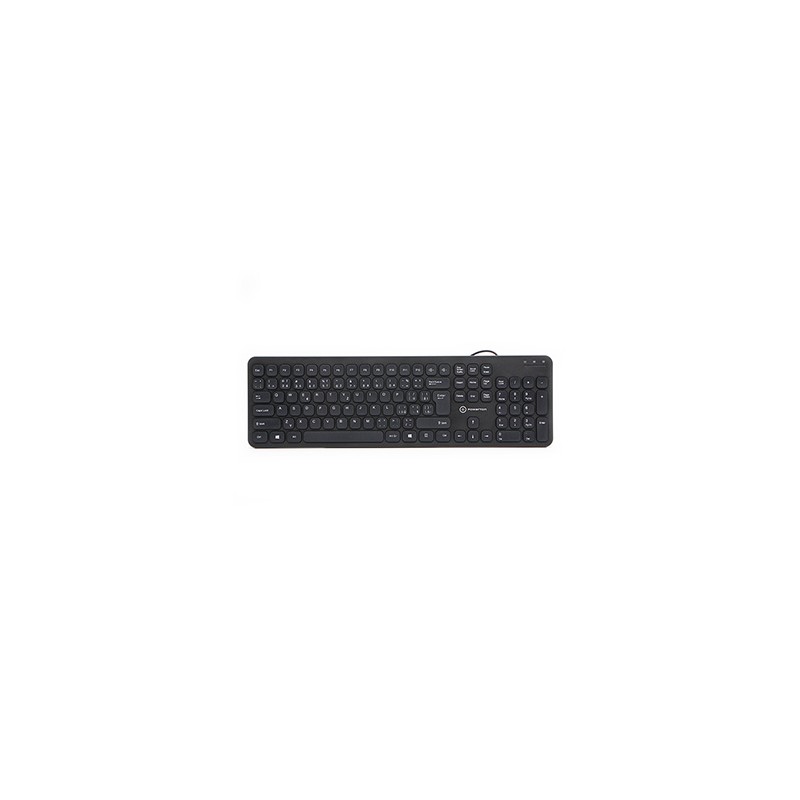 Powerton WPK102, klawiatura Slim CZ/SK, klasyczna, przewodowa (USB), czarna, cicha