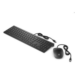 HP Pavilion Deskset 400, zestaw klawiatura CZ, przewodowa (USB), czarna
